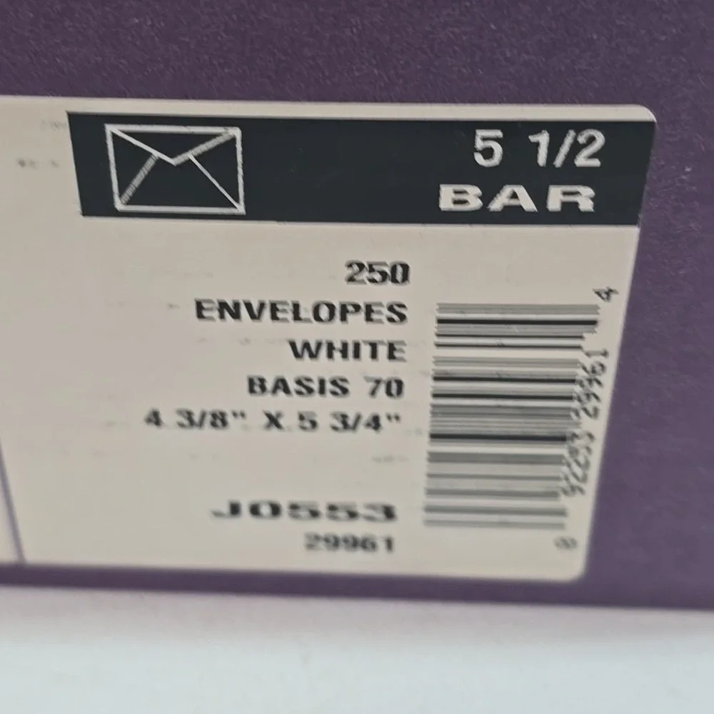 Park‎ Avenue Invitation Envelopes, 5.5 Bar White, 250 Count 4.375